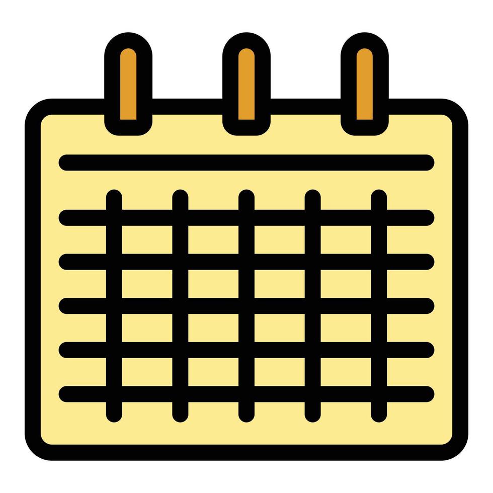 Student job calendar icon color outline vector