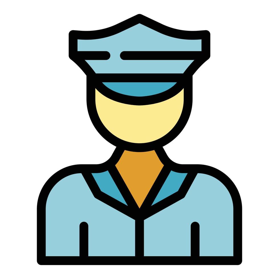 Student job police officer icon color outline vector