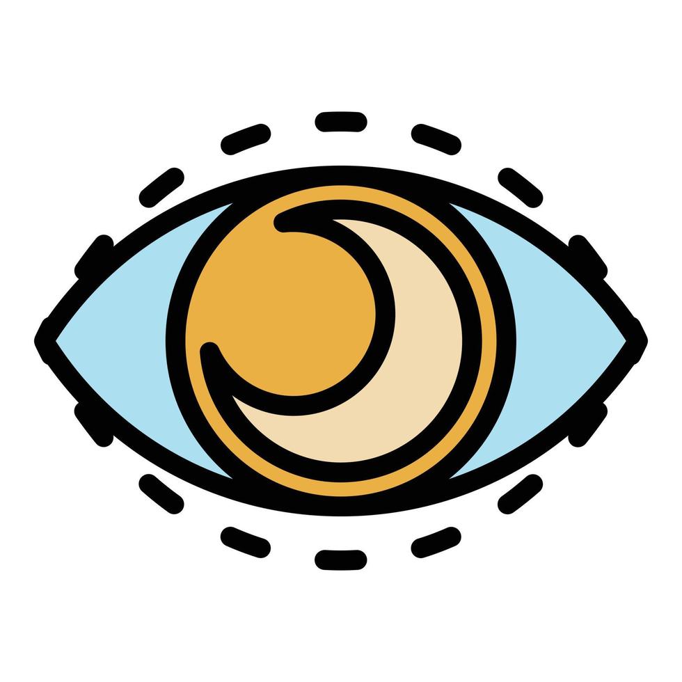 Moon eye icon color outline vector