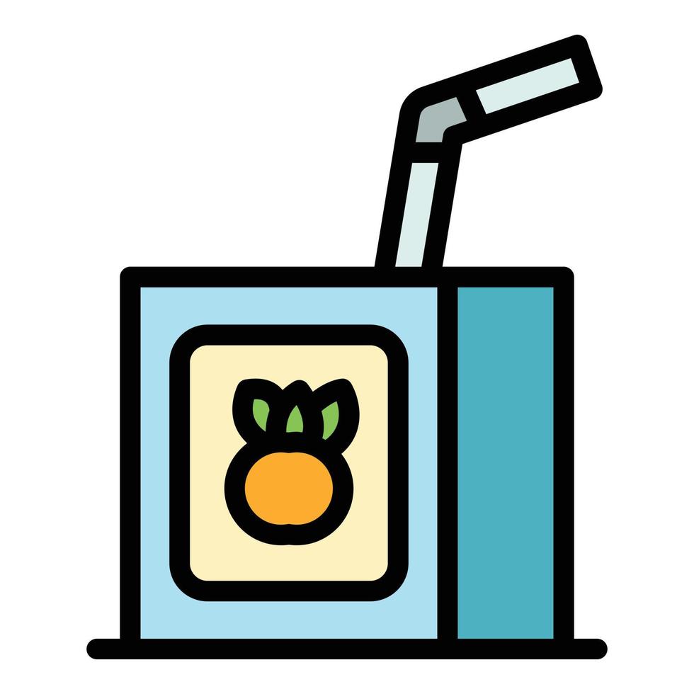 Juice pack icon color outline vector
