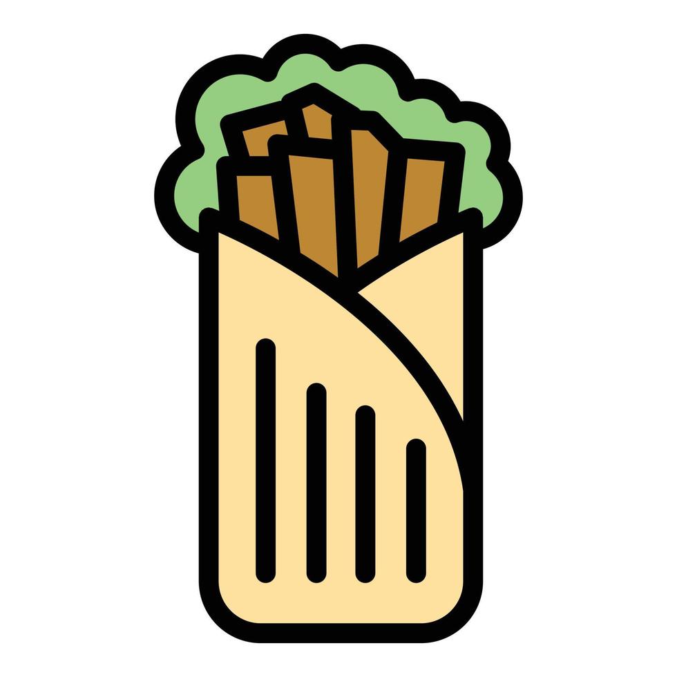 Kebab food icon color outline vector