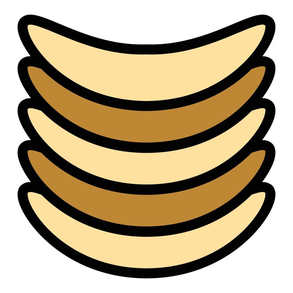 Chips icon color outline vector