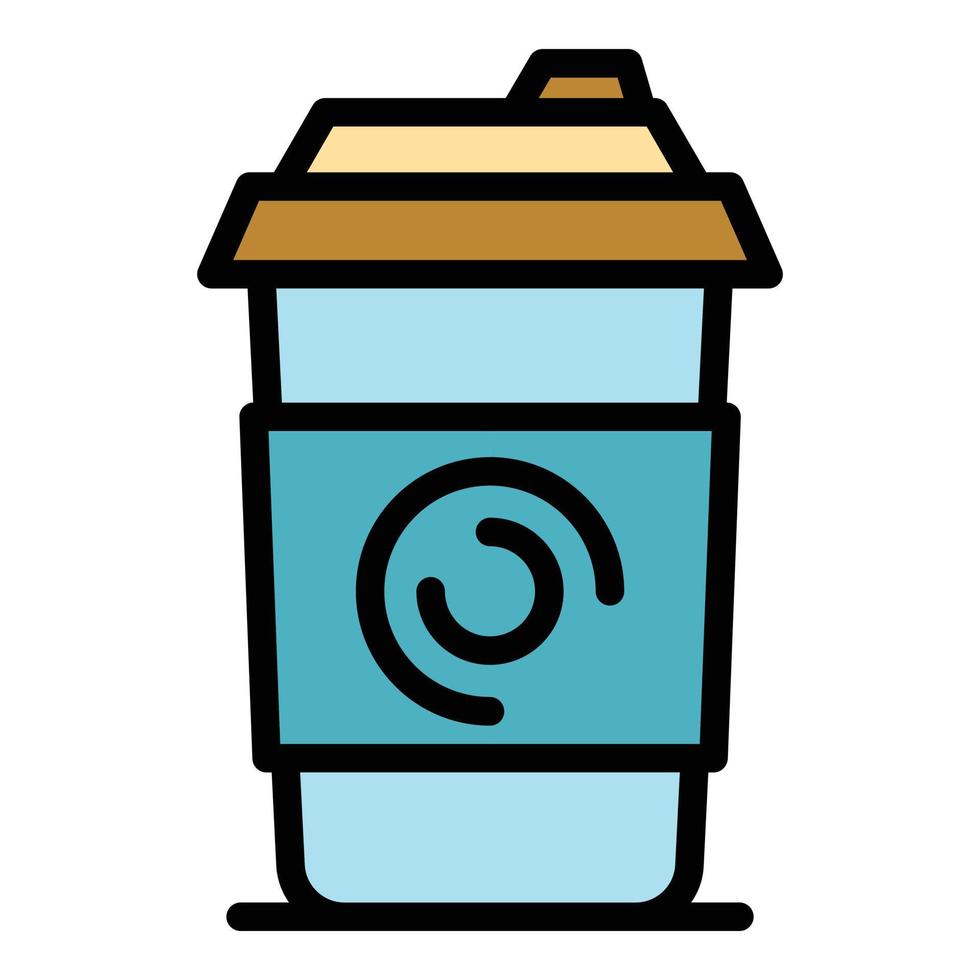 Coffee latte icon color outline vector