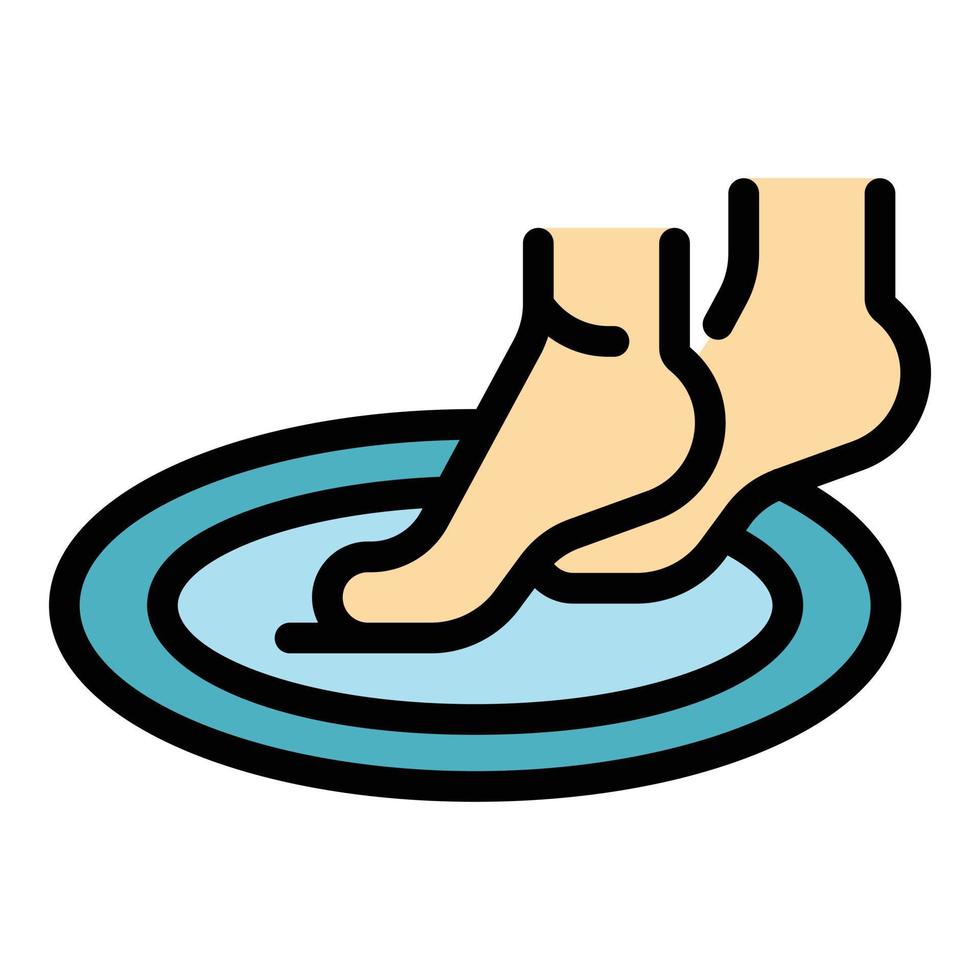 Relax feet icon color outline vector