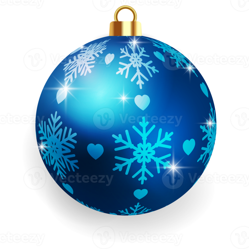 Metallic Blue Christmas Ball. png