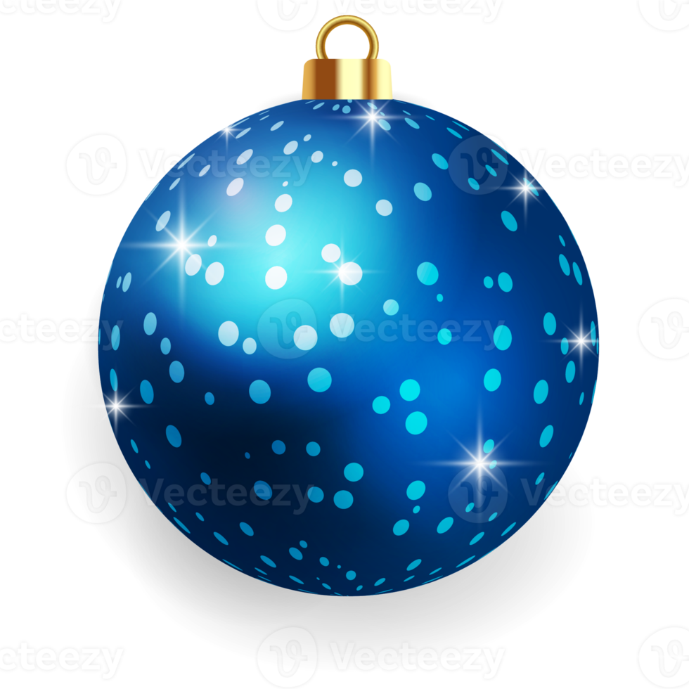 Metallic Blue Christmas Ball. png