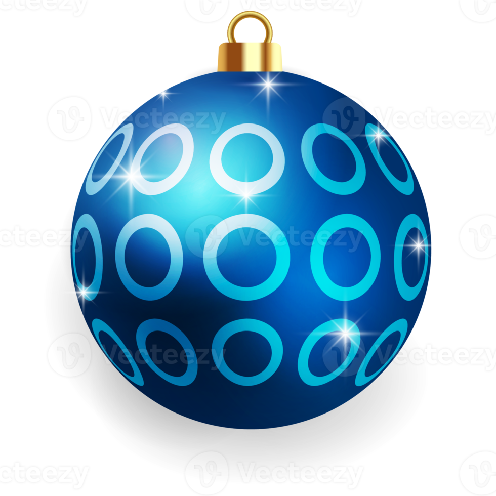 Metallic Blue Christmas Ball. png