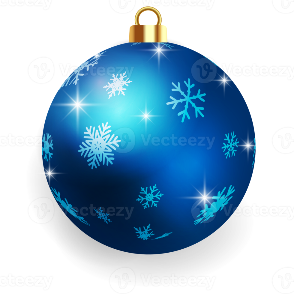 Metallic Blue Christmas Ball. png