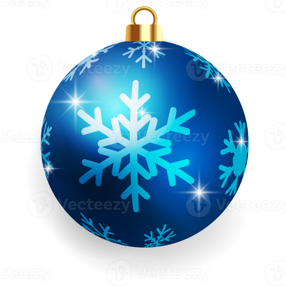 Metallic Blue Christmas Ball. png