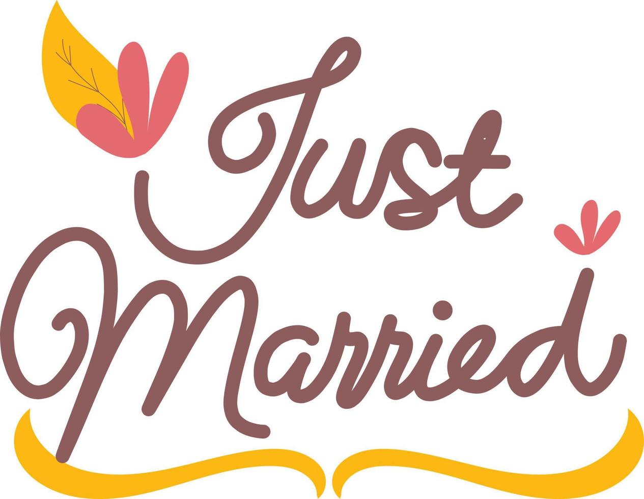 Just married typography illustration vector