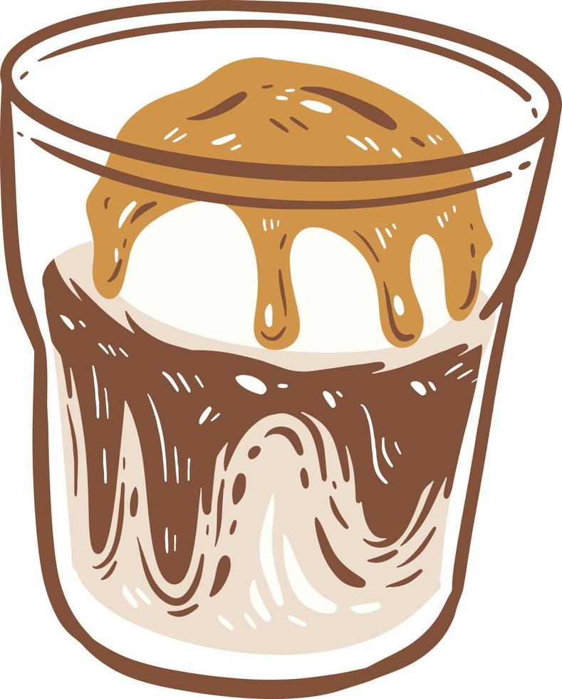 un vaso de affogato ilustración vector