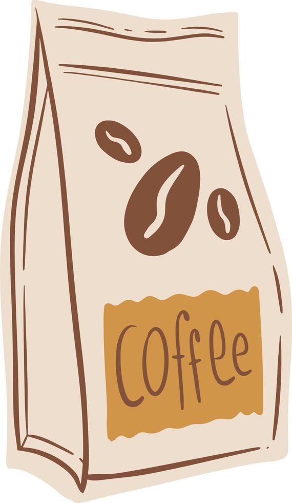 ilustración de bolsa de café vector