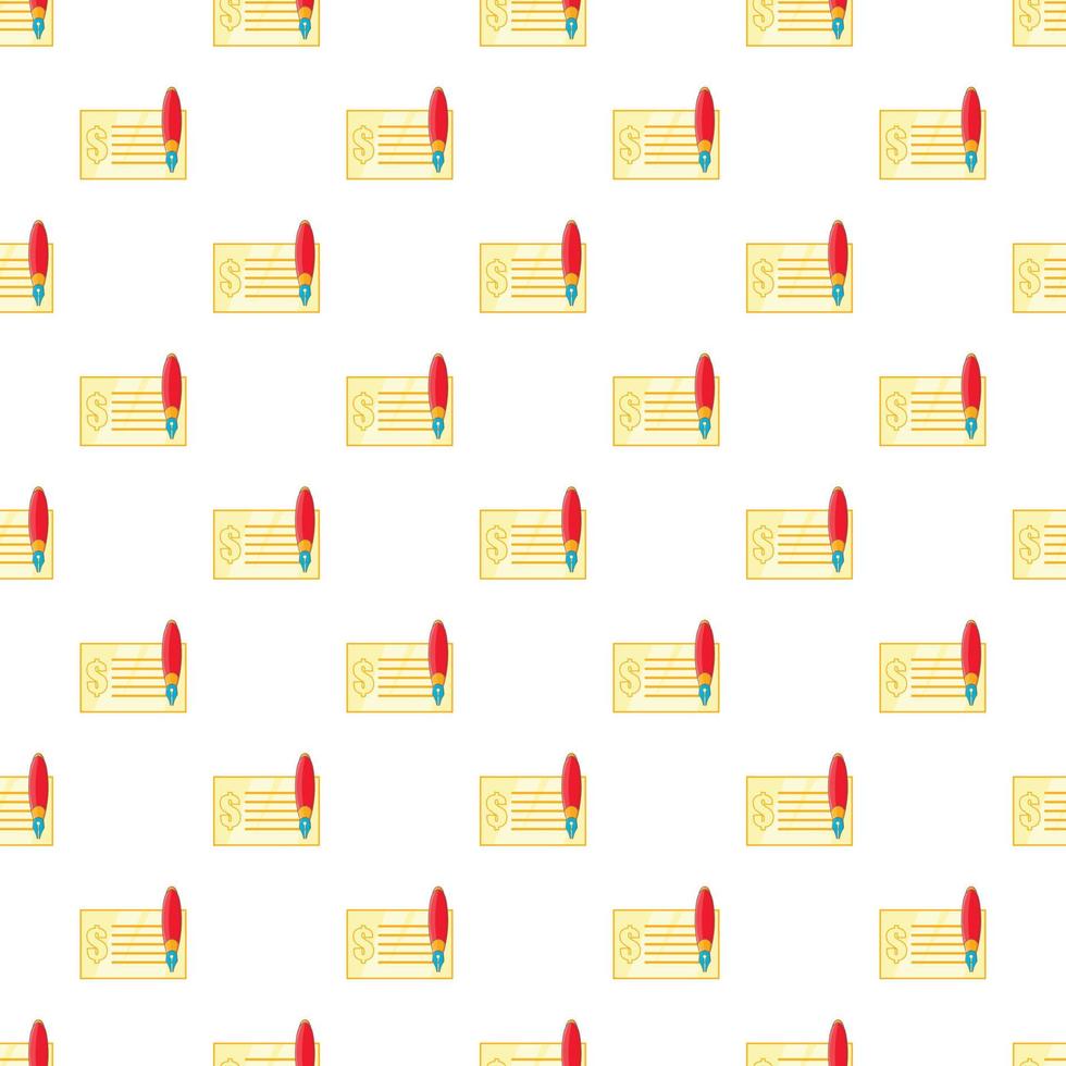 Checkbook pattern, cartoon style vector