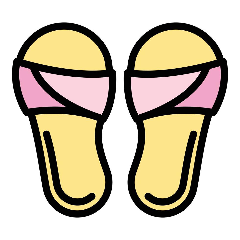 Casual sandals icon color outline vector