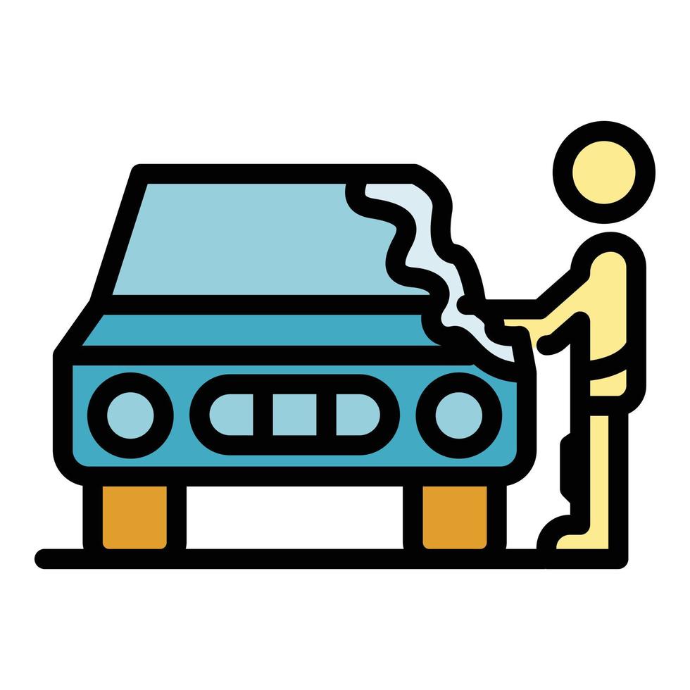 Washing car icon color outline vector
