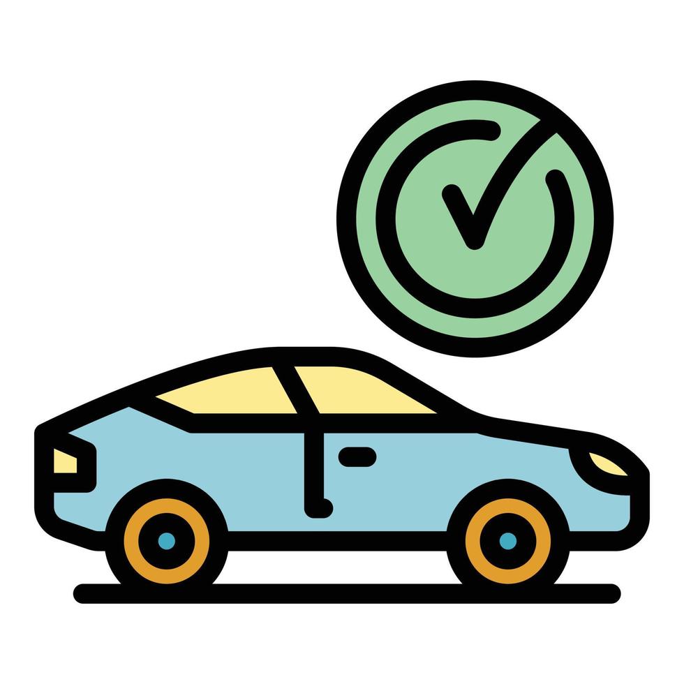 Done car icon color outline vector