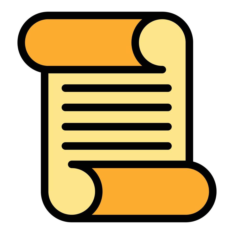 Scenario scroll icon color outline vector