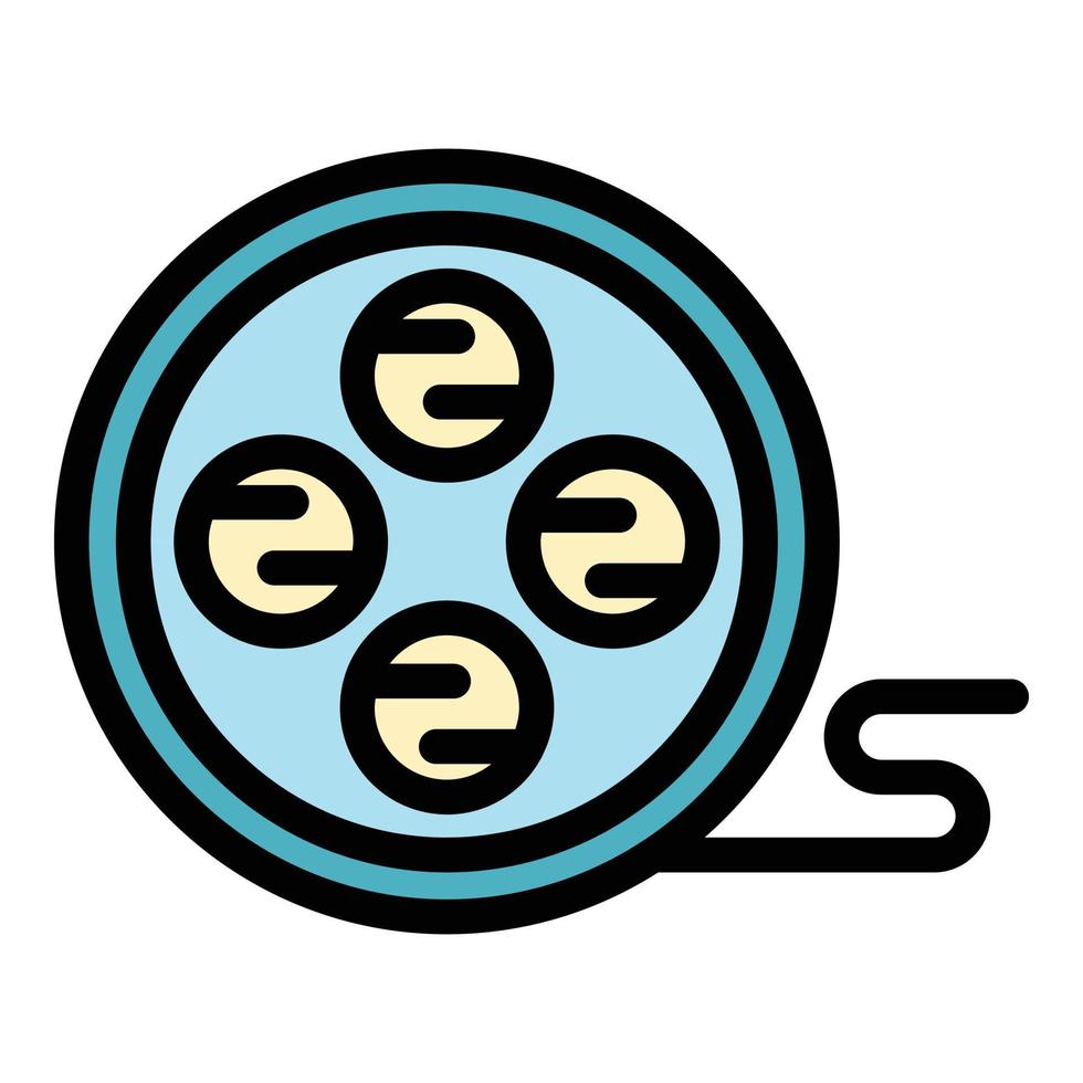 Cinema reel icon color outline vector