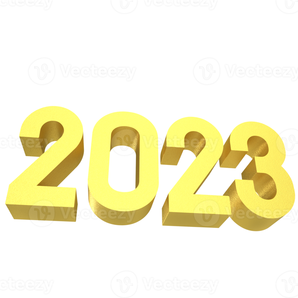 2023 gold number for new year concept png