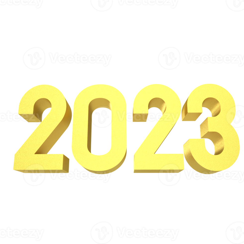 2023 gold number for new year concept png