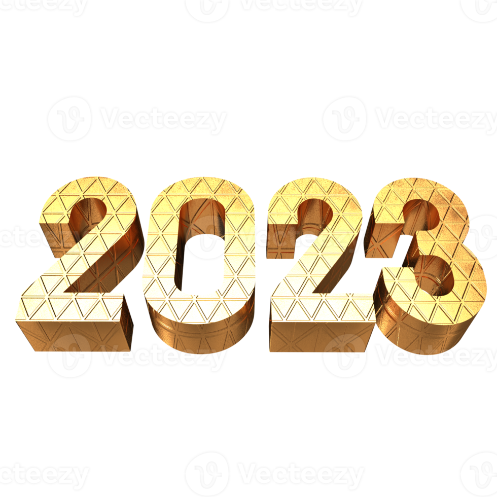 2023 gold number for new year concept png