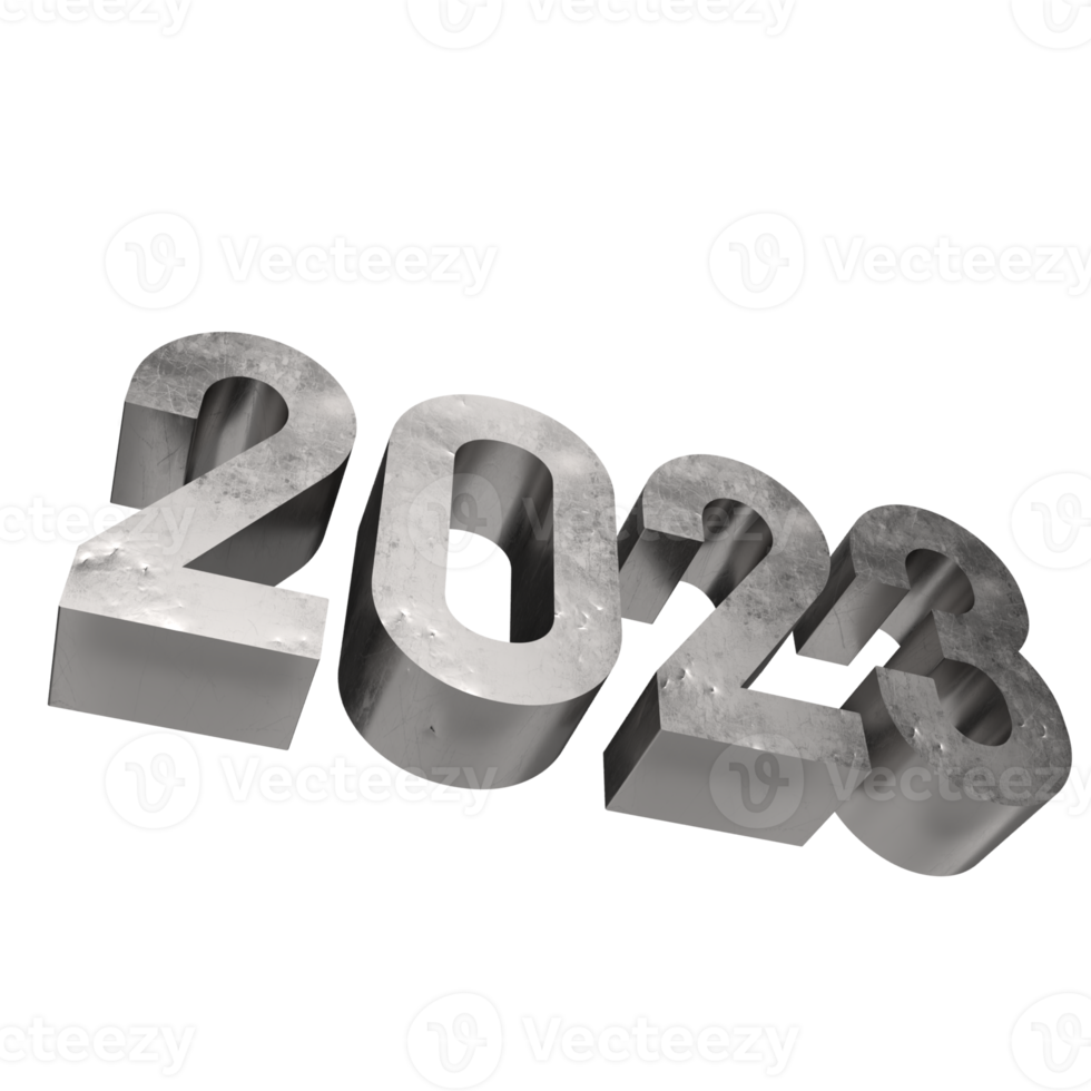 2023 metal number for new year concept png