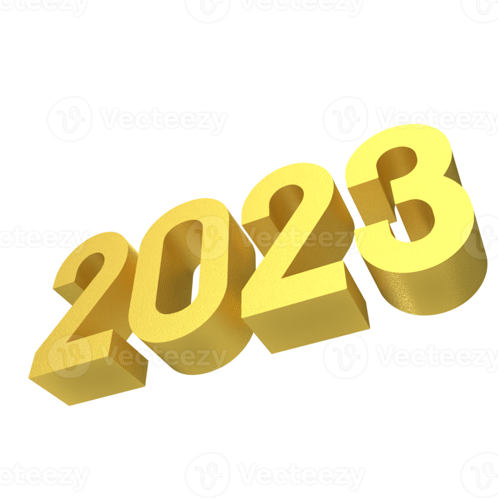 2023 gold number for new year concept png