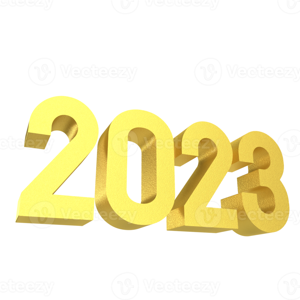 2023 gold number for new year concept png