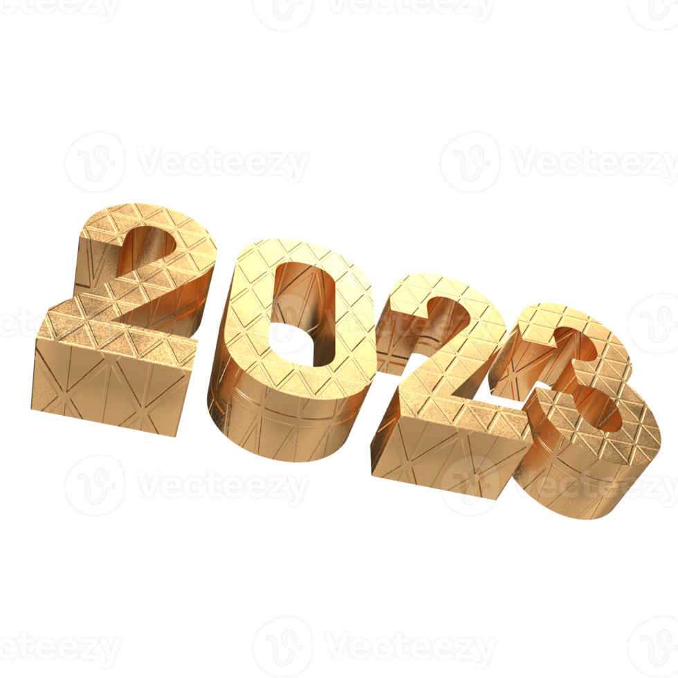 2023 gold number for new year concept png