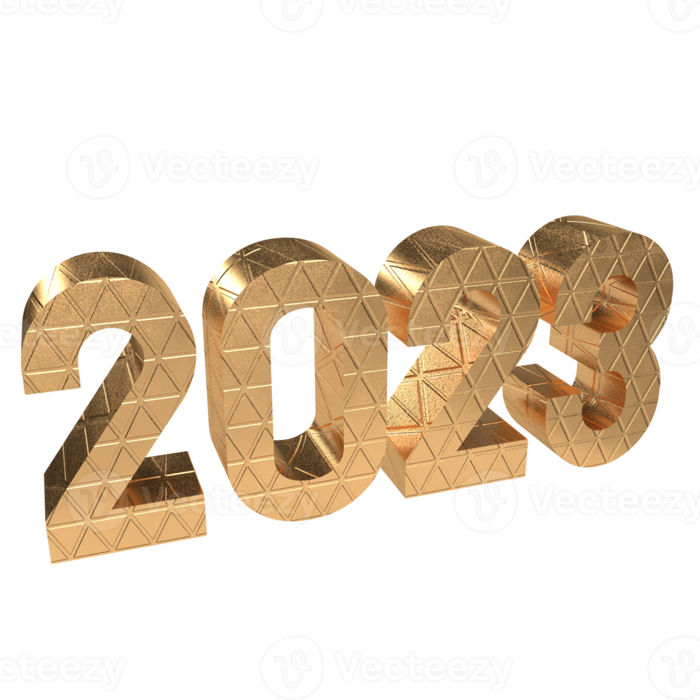 2023 gold number for new year concept png