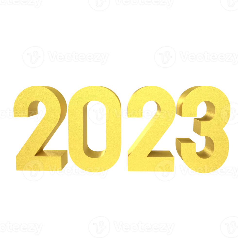 2023 gold number for new year concept png