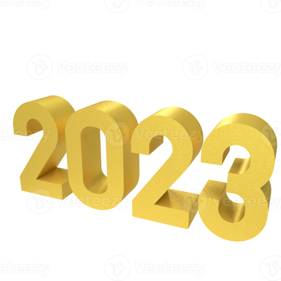 2023 gold number for new year concept png