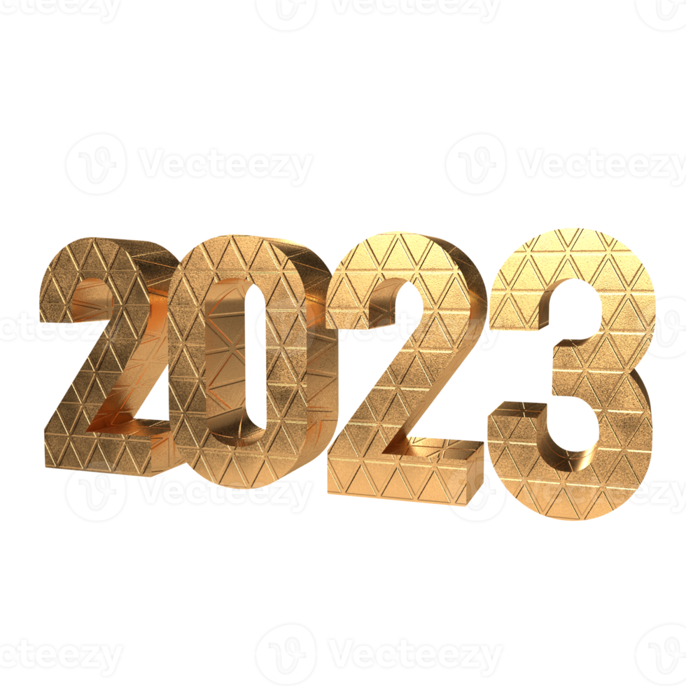 2023 gold number for new year concept png