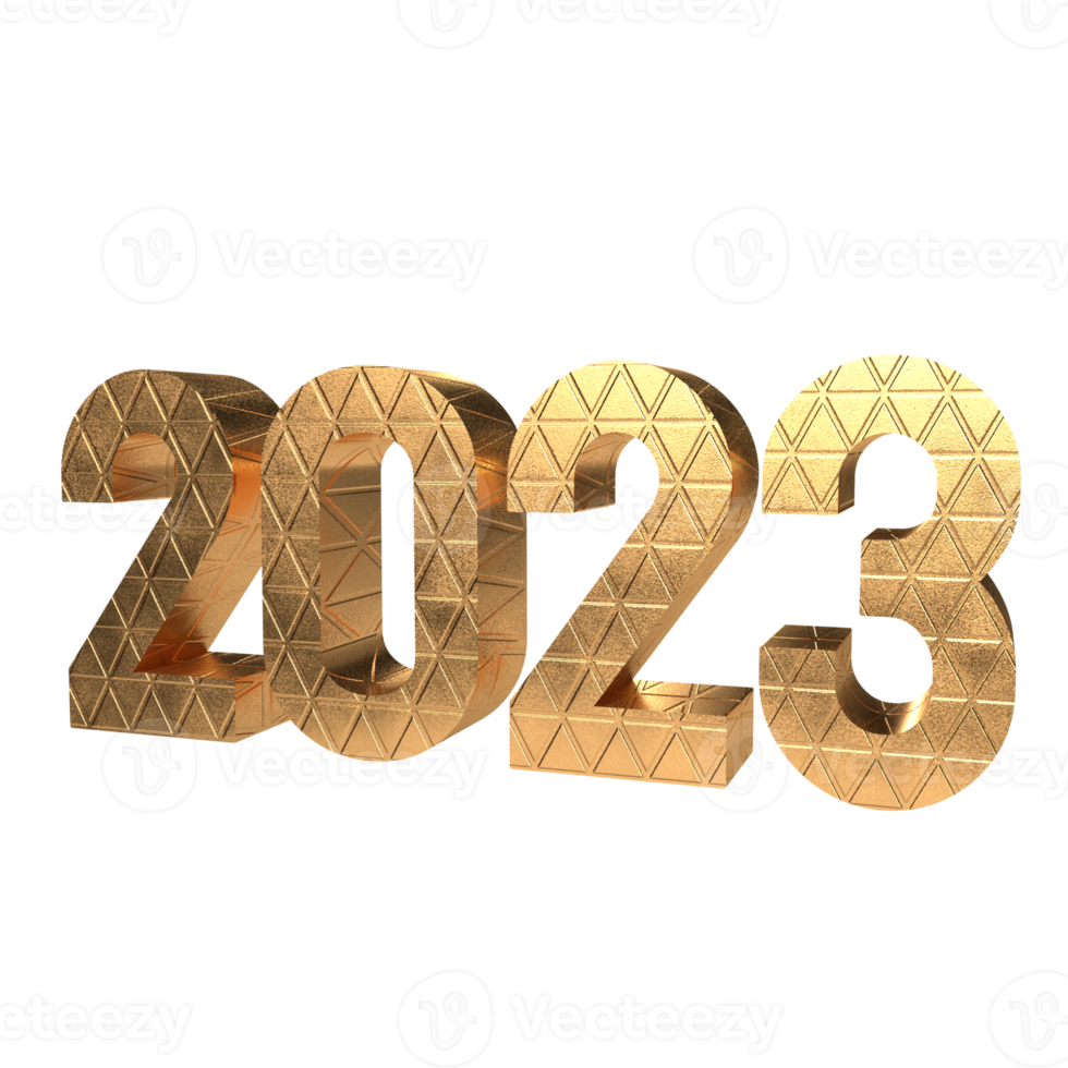 2023 oro numero per nuovo anno concetto png