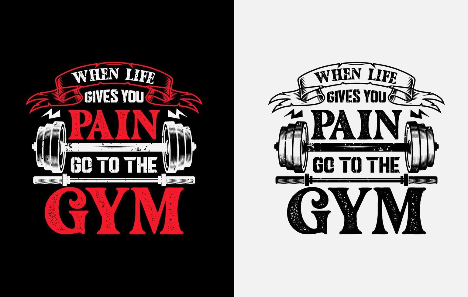 Gym T shirt design, Gym motivational quote, Workout inspirational t shirt design vector