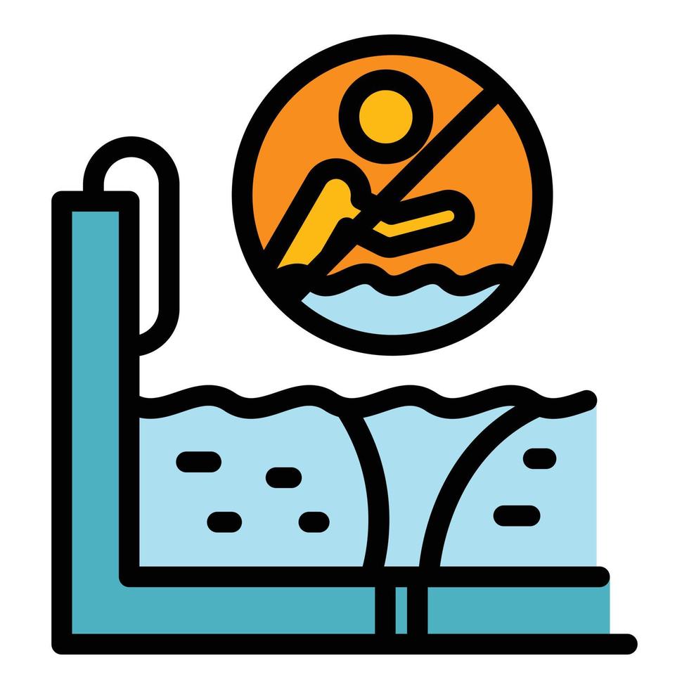 No swimming icon color outline vector