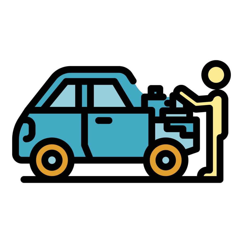 Car mechanic icon color outline vector