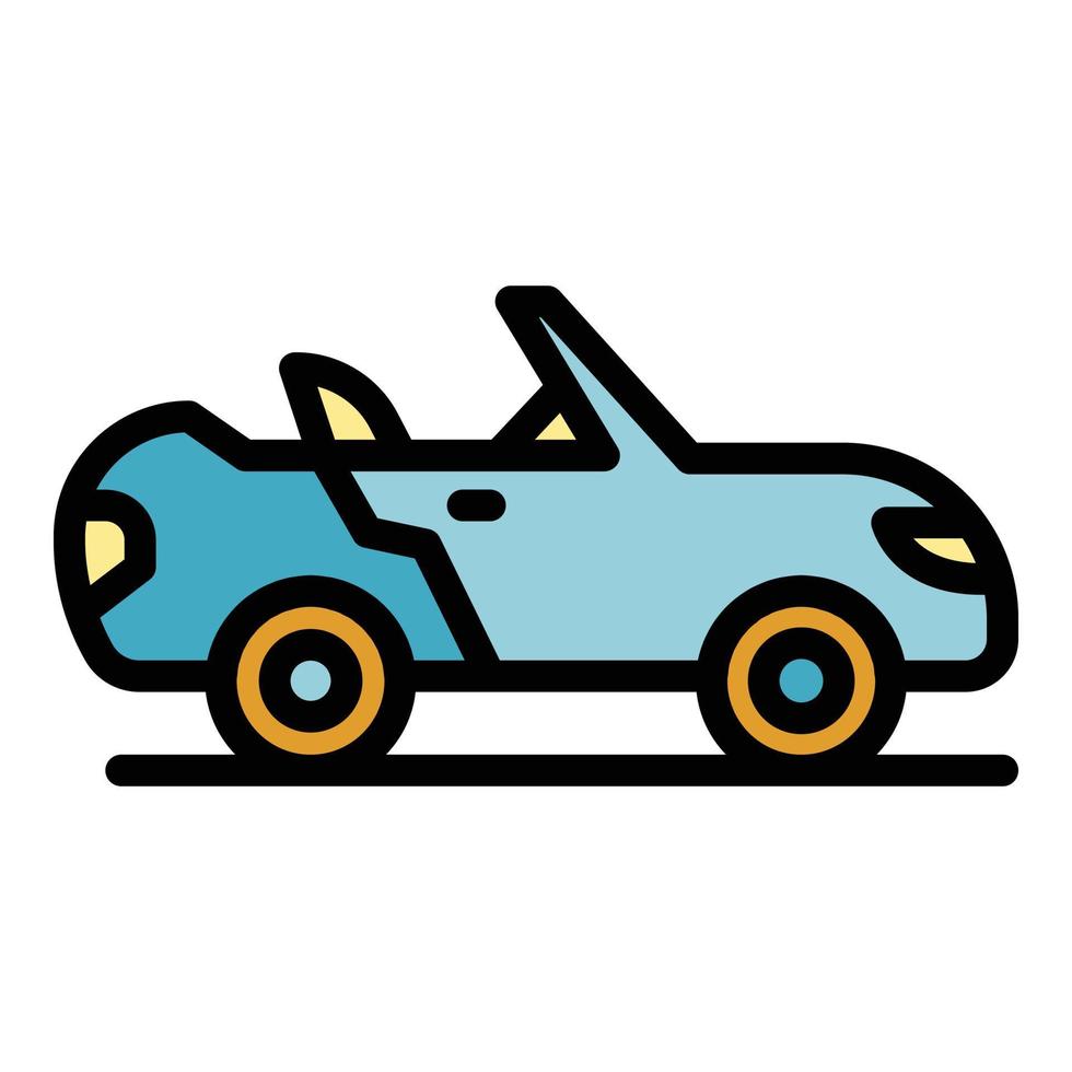 Convertible car icon color outline vector
