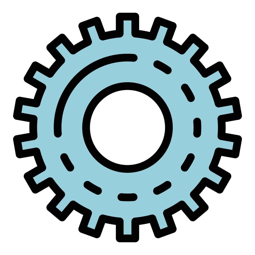 Gear tool icon color outline vector