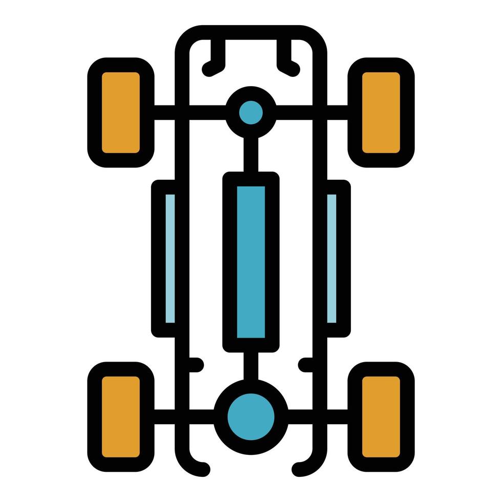 Car wheels base icon color outline vector