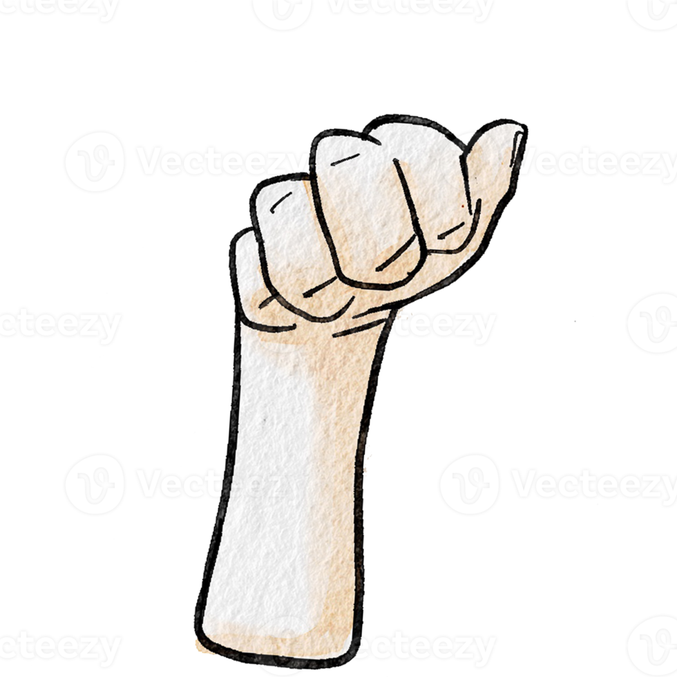 Watercolor various hand gestures png