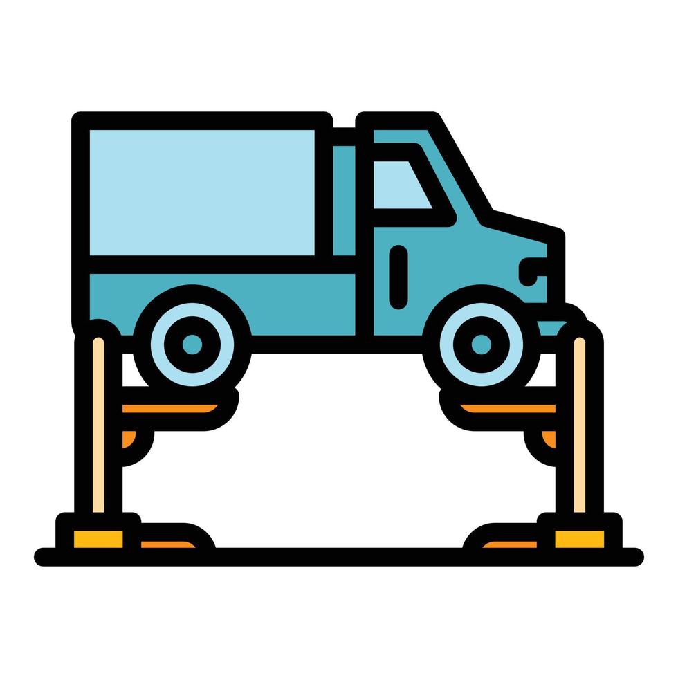 Big car lift icon color outline vector