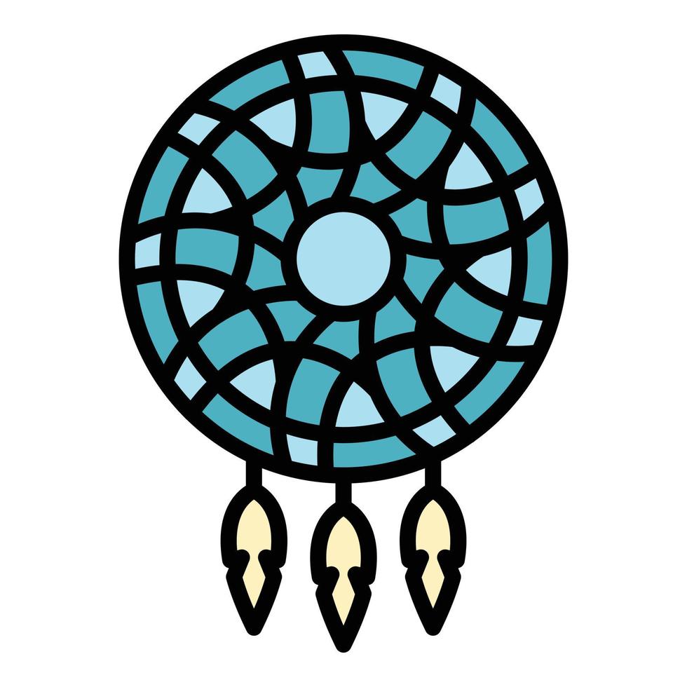 Mystery dream catcher icon color outline vector