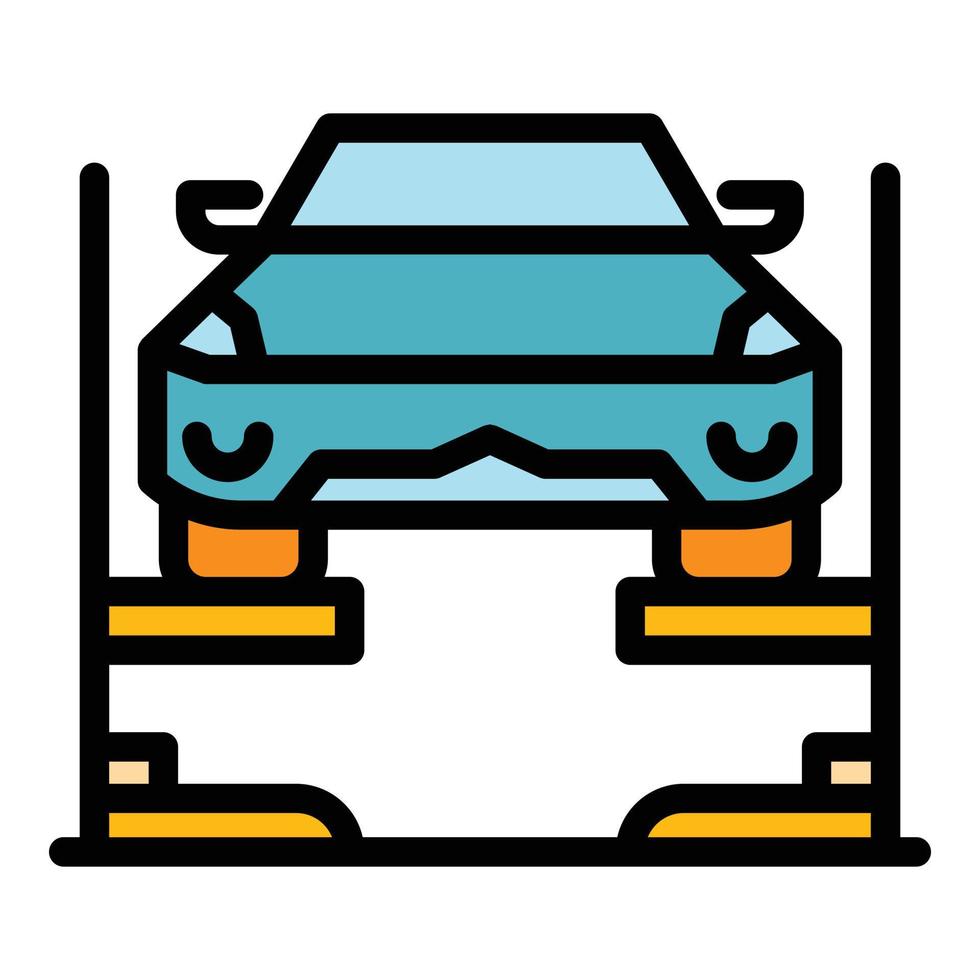 Auto service lift icon color outline vector