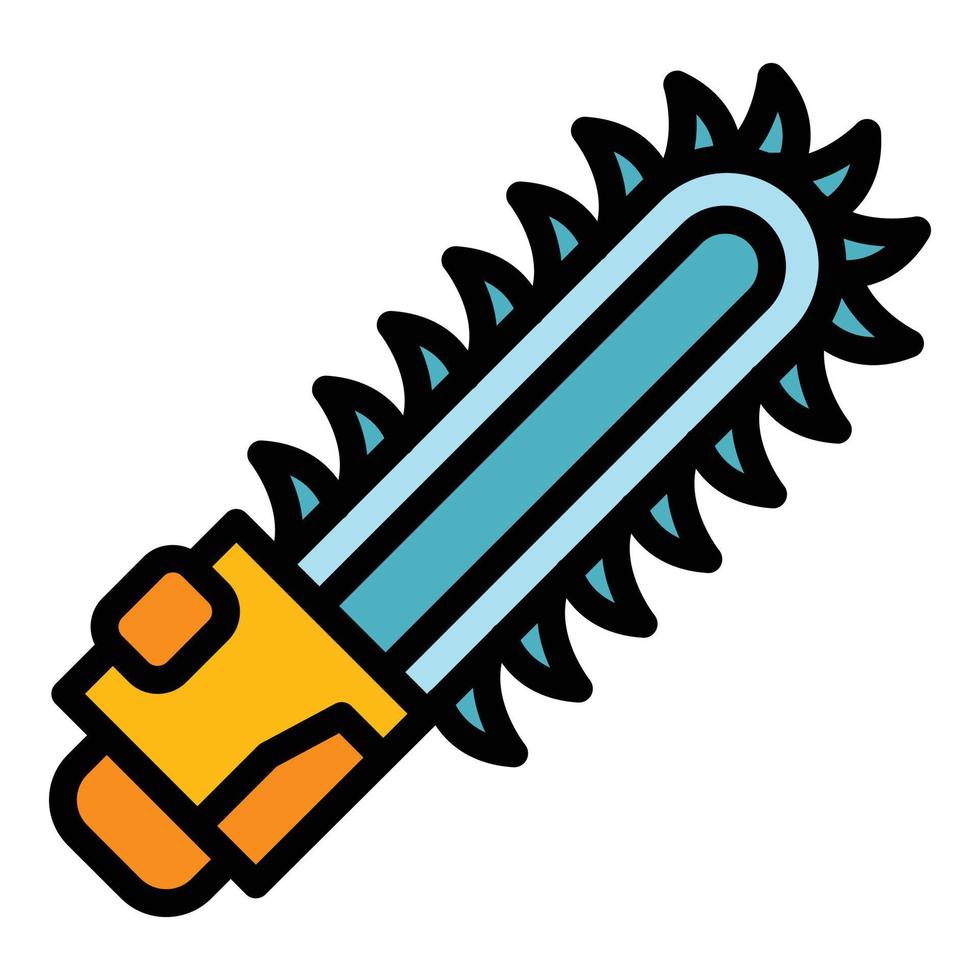 Bush electric saw icon color outline vector