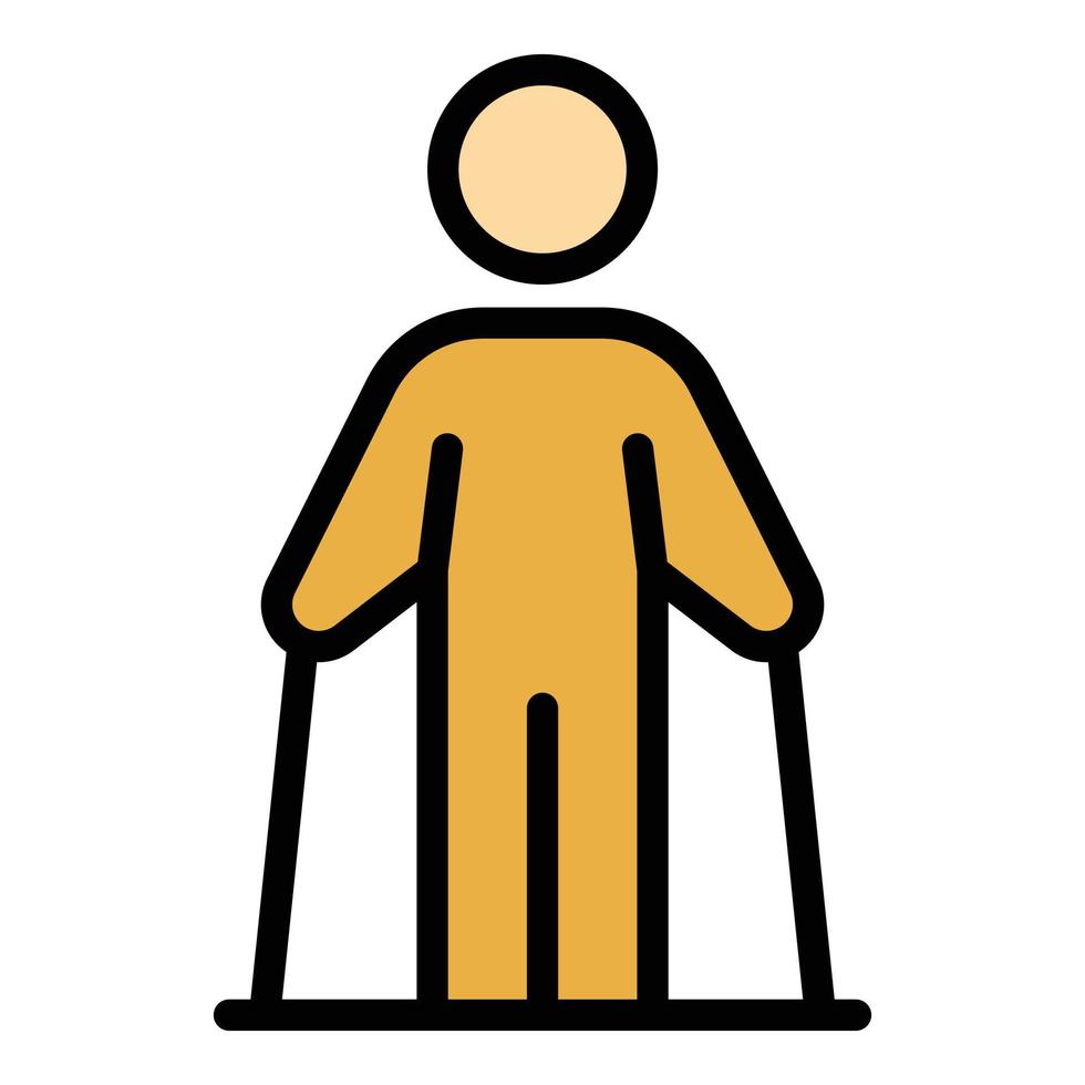 Equipment nordic walking icon color outline vector