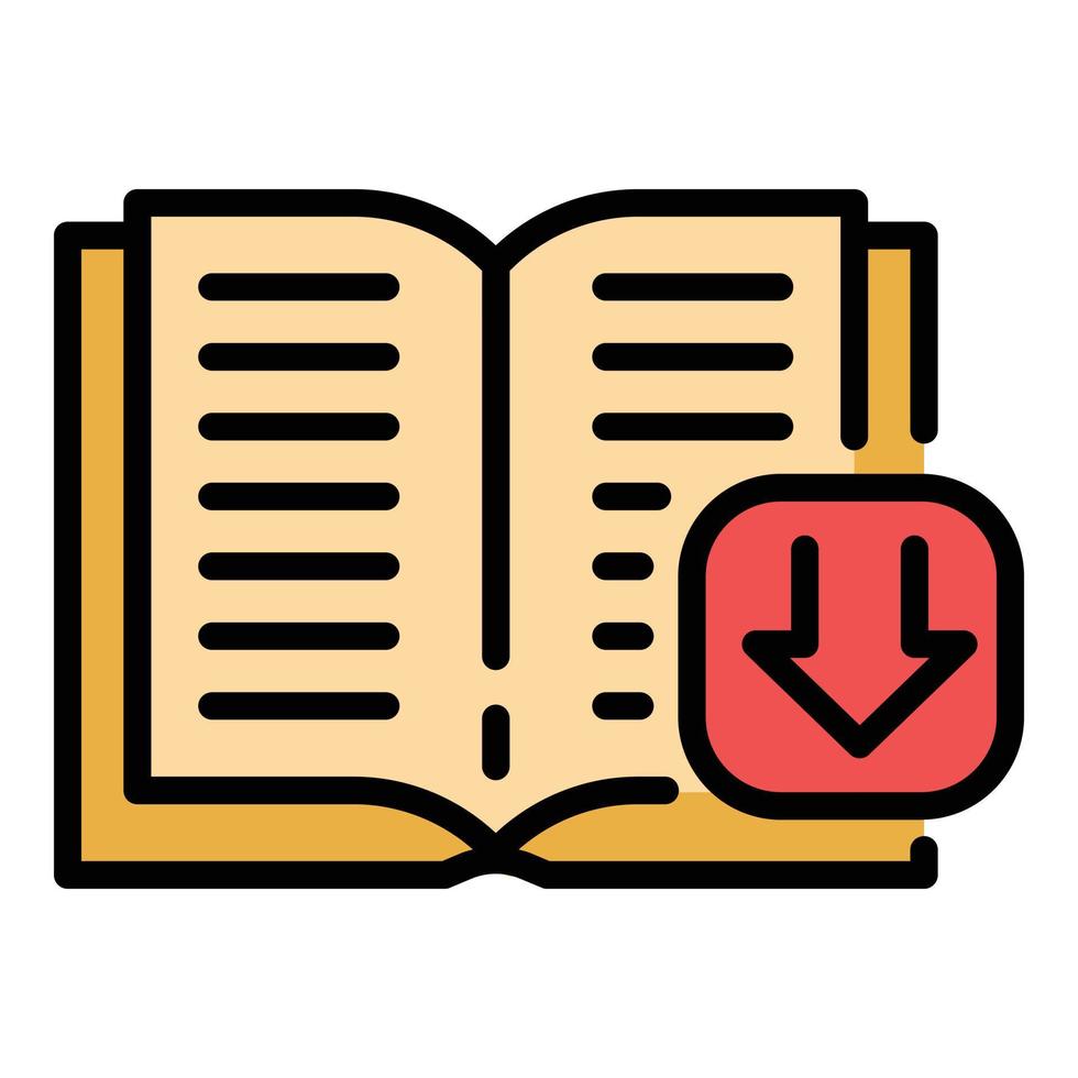 Download digital book icon color outline vector