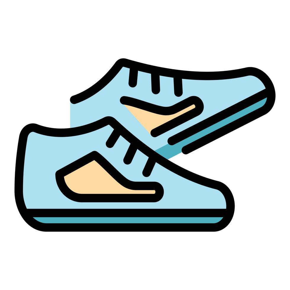 Nordic walking shoes icon color outline vector