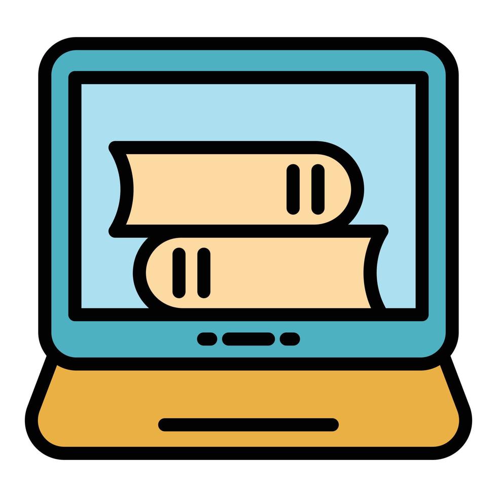 Ebook online stack icon color outline vector