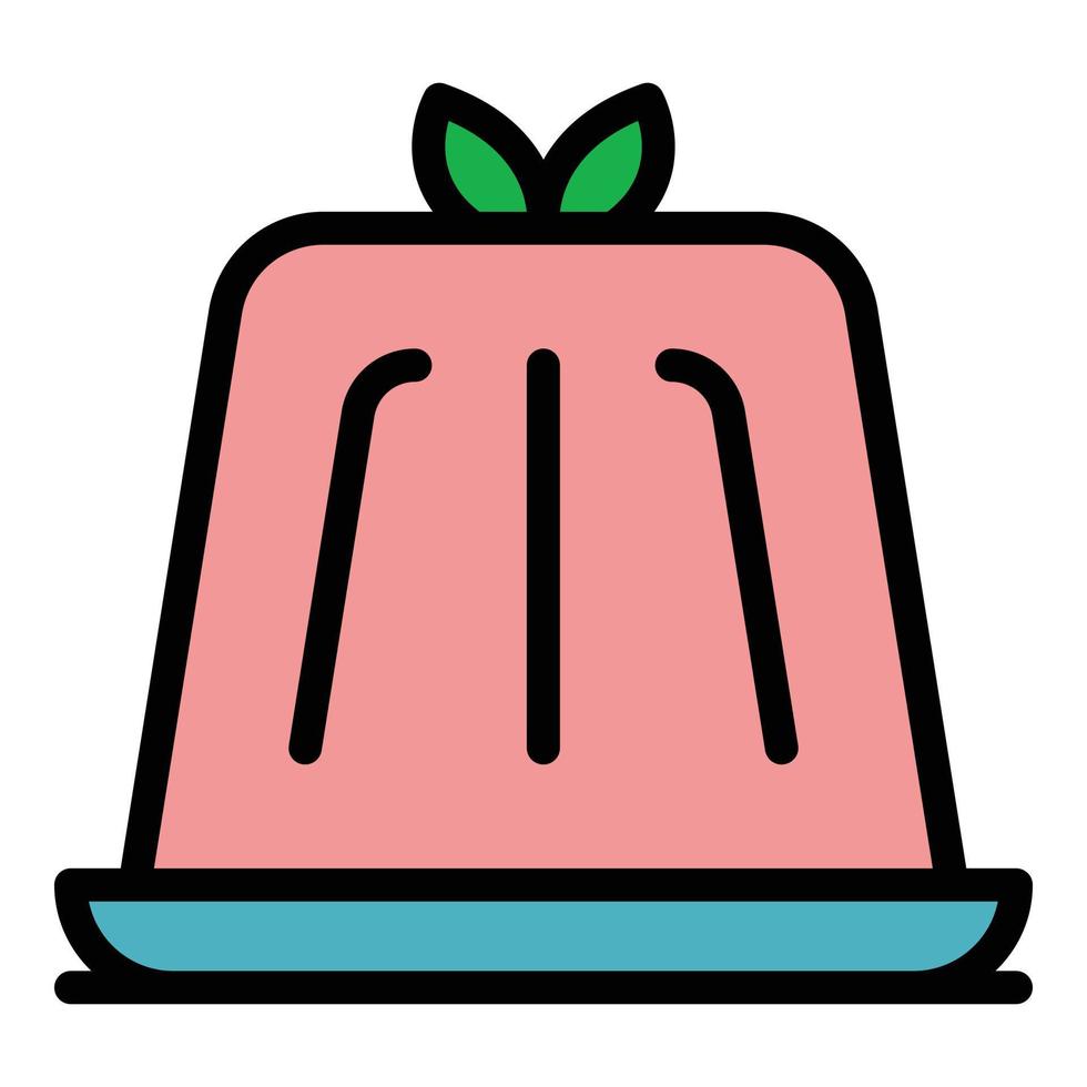 Restaurant jelly cake icon color outline vector